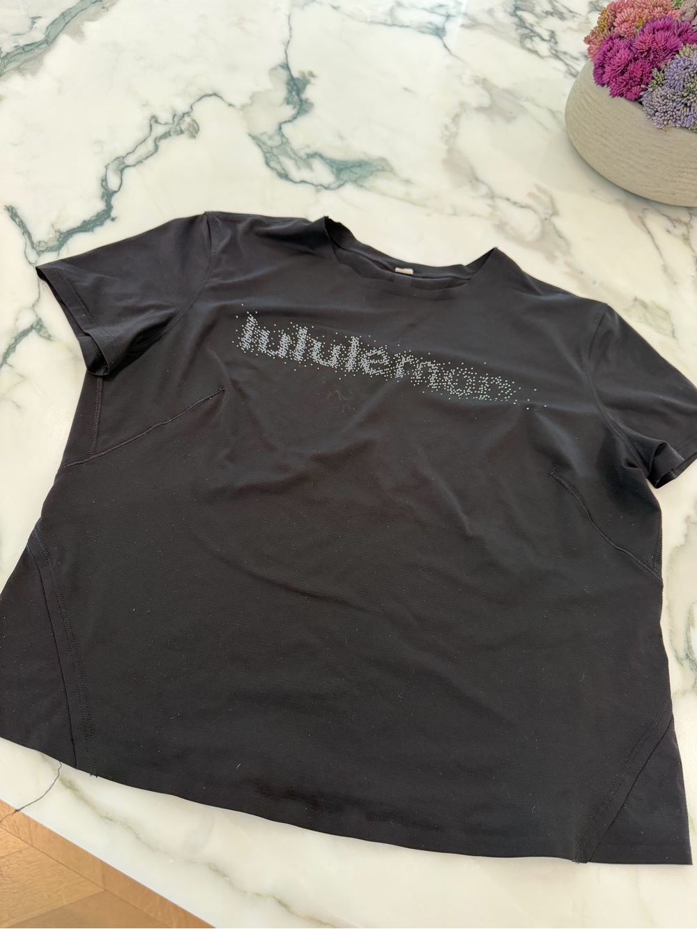 lululemon athletica Black Short Sleeve Logo Tee